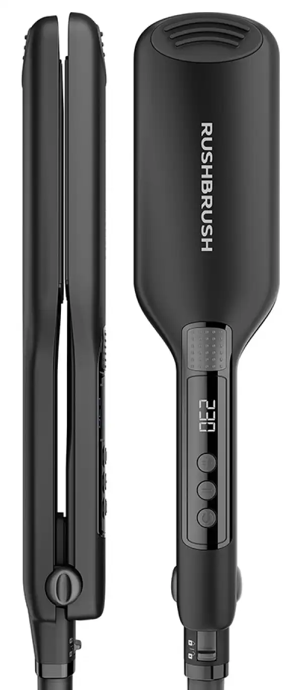 Rush Brush Hair Straightener, Wide Ceramic Plates, 230°C, Black, X1 WIDE