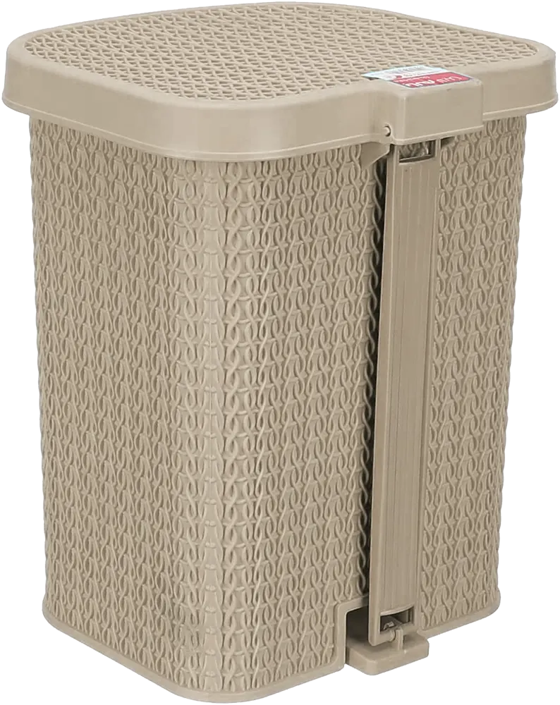 El Helal And Star Plain Square Small Plastic Trash Can - Beige