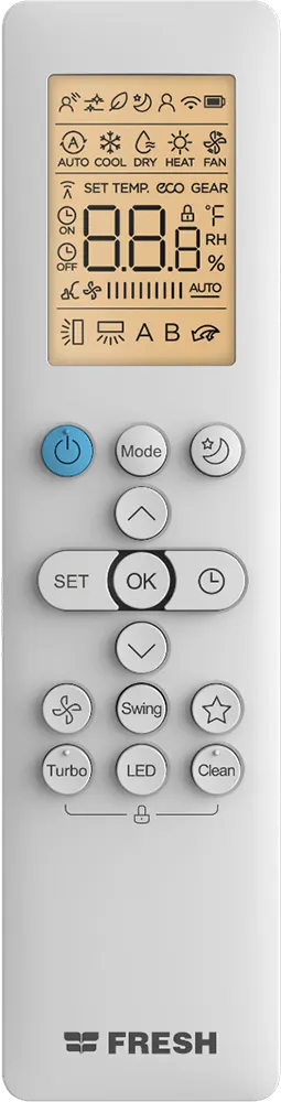 Fresh Air Conditioner Turbo Split, 1.5 HP, Cooling, Digital, Black