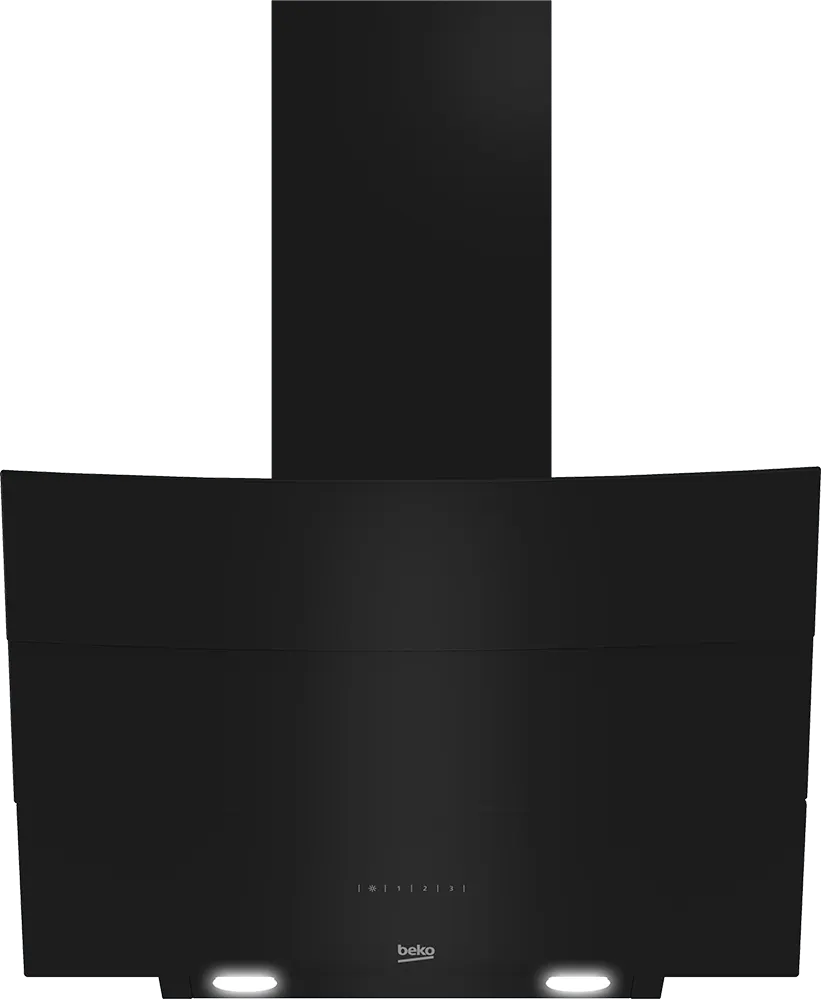 Beko Built-In Decorative Pyramid Hood, 60 cm, 3 Speeds, Black Glass, HCA62640BE