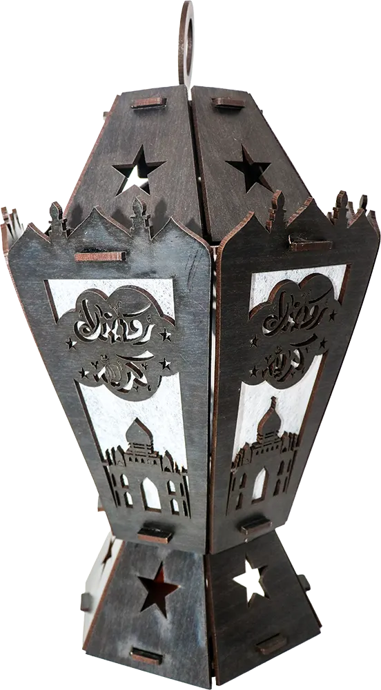 فانوس خشب 30 سم ، أسود