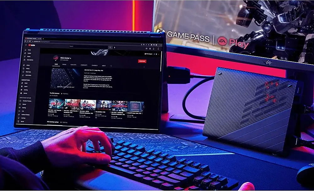 لاب توب أسوس روج فلو X16 GV601RE-GRY57W، معالج AMD Ryzen™ 7-6800HS، رامات 16 جيجابايت، 512 جيجابايت SSD هارد، NVIDIA® GeForce RTX™ 3050 Ti 4GB GDDR6، شاشة 16 بوصة QHD، ويندوز 11، رمادي