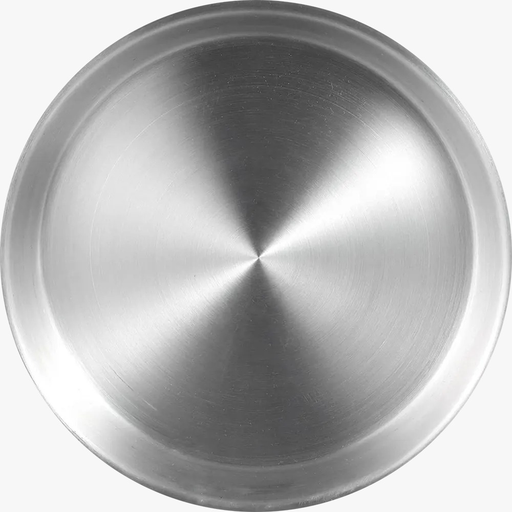 Painted aluminum oven tray, size 32, round - silver