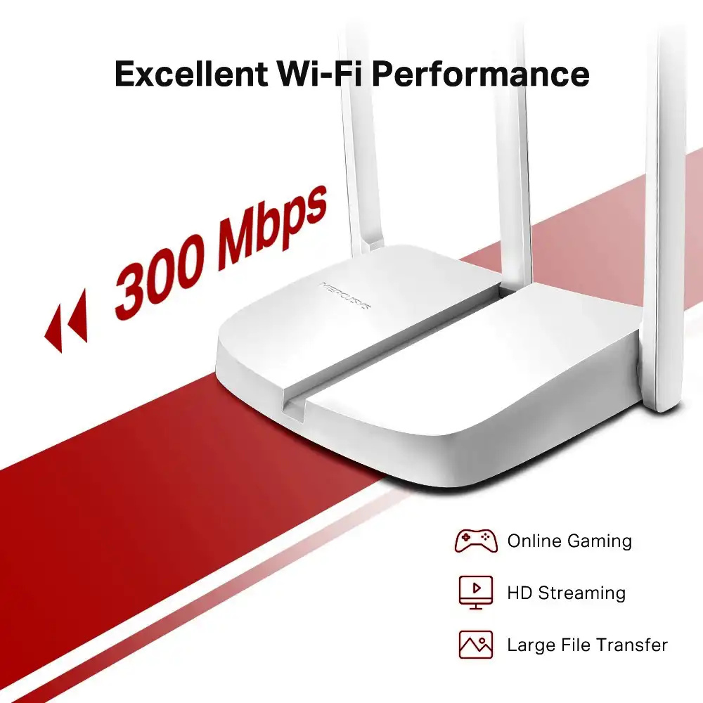 راوتر لاسلكي ميركوسيس ،متعدد الاوضاع ، سرعات تصل الي 300 ميجابايت، أبيض، MW306R