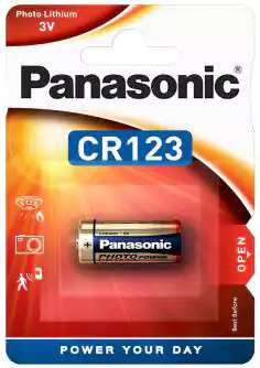 Panasonic lithium batteries, one battery, CR 123