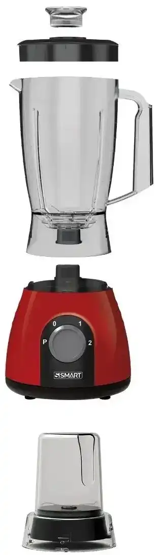 خلاط كهربائي سمارت، 600 وات، 1.5 لتر، 2 مطحنة، أحمر × أسود ،SBL103RU