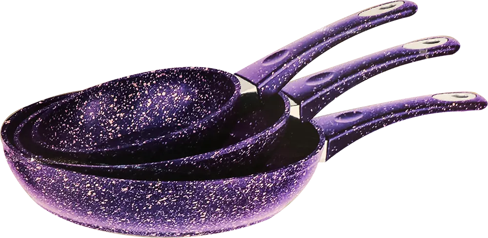 طقم مقلاة جيرانيت من لينز, 3 قطع - بنفسجي