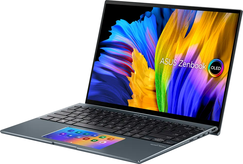 ASUS ZenBook X14 UX5400EG-OLED007W Laptop, Intel® Core™ i7-1165G7, 11th Gen, 16GB RAM, 1TB SSD, NVIDIA® GeForce® MX450 2GB GDDR6, 14 Inch OLED 2.8K Display, Windows 11, Gray