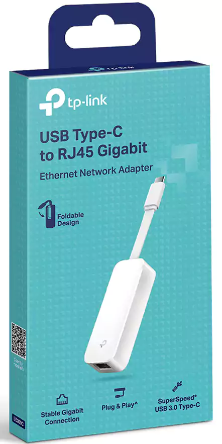 TP-LINK USB TYPE-C TO RJ45 GIGABIT ETHERNET NETWORK ADAPTER UE300C