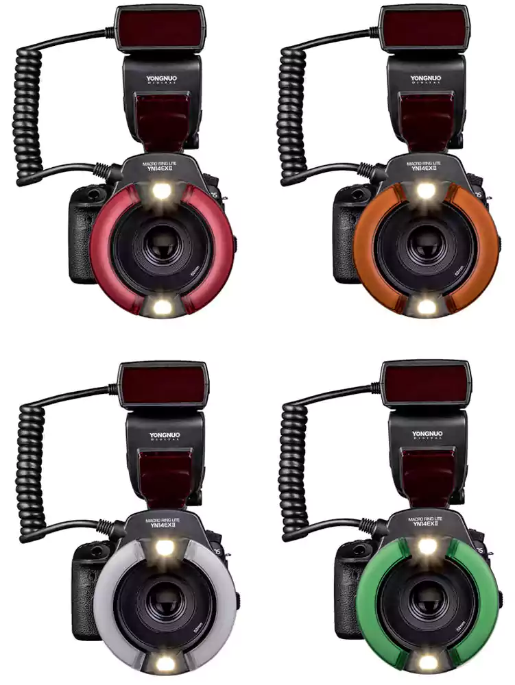 مجموعة فلاش حلقة ماكرو من يونغنو YN-14EX II TTL لكاميرات كانون