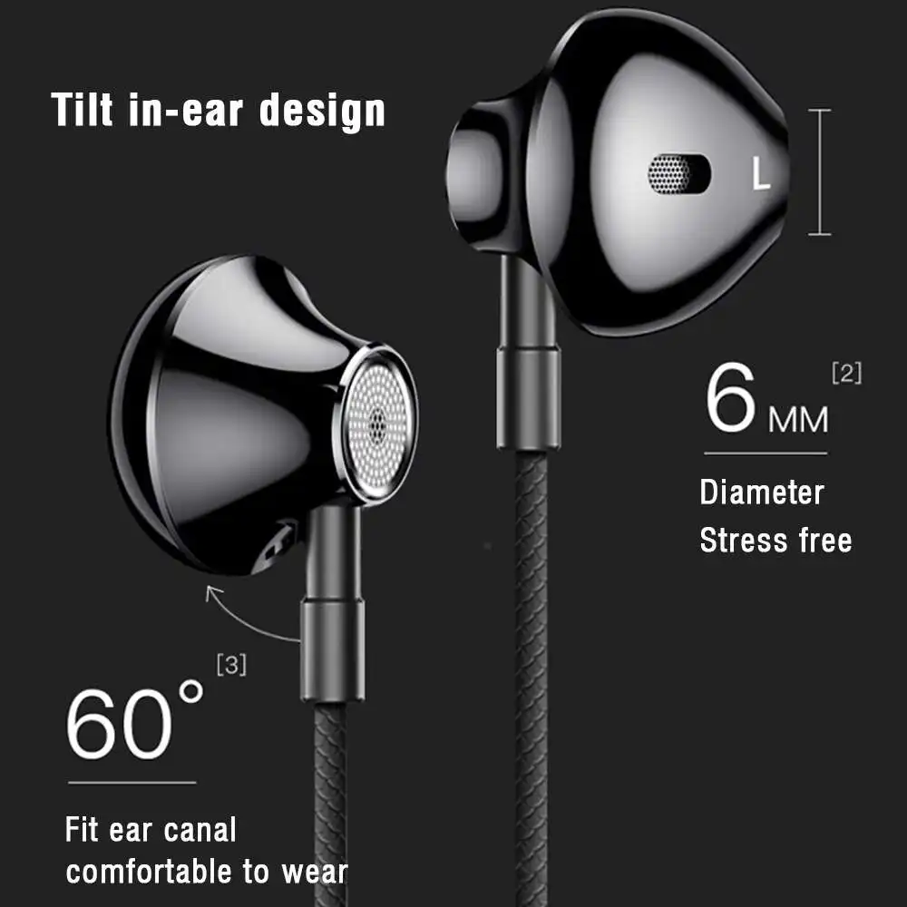 سماعة أذن سلكية  لينوفو، صوت واضح، ميكروفون عازل للضوضاء، أسود ،HF140