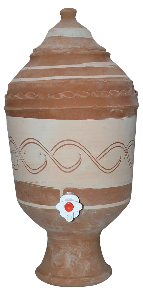 دسبنسر فخار للعصائر والمياه 15 لتر - بني