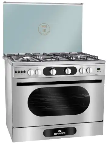 Unionaire Monster Chef Cooker, 90 x 60 cm, 5 Burners, Full Safety, Silver, C69SS-P2C-511-DSF-2W-MO-AL