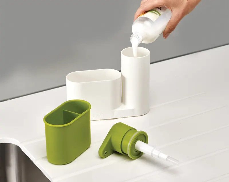 موزع صابون سائل للمطبخ بلاستيك +حامل اسفنج - ألوان متعددة