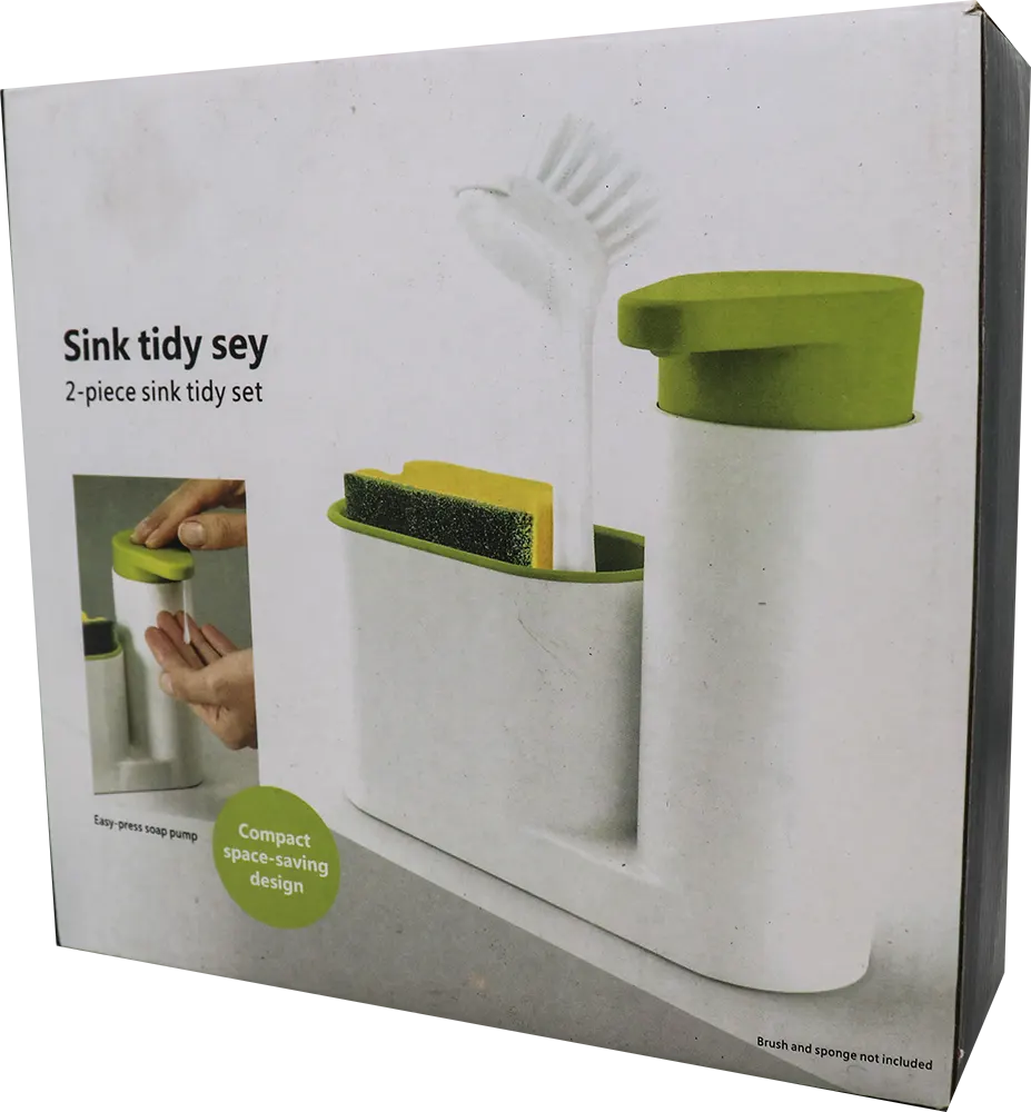 موزع صابون سائل للمطبخ بلاستيك +حامل اسفنج - ألوان متعددة