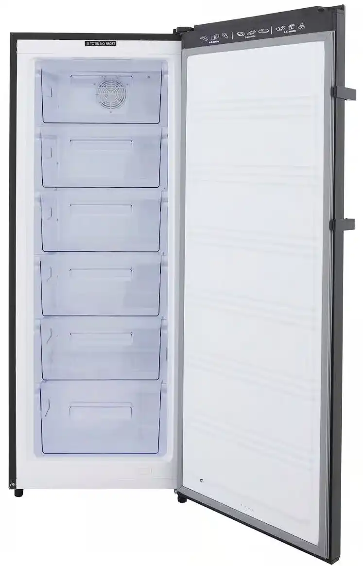 Fresh upright deep freezer, no frost, 6 drawers, digital touch screen, black, FNU-MT270B