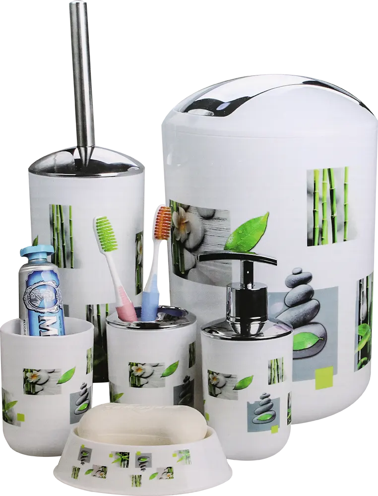 طقم حمام ديكور رسومات لوكس - ألوان متعددة