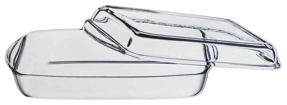 طقم طاجن بيركس 2 قطعة مستطيل - شفاف