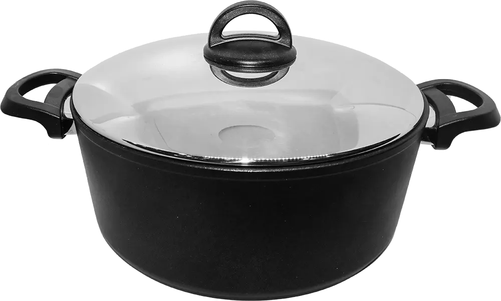 حلة تيتانيوم كوكين عبود بغطاء استانلس، مقاس 28، أسود