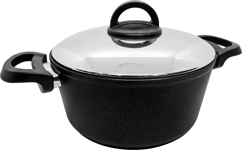حلة طهي تيتانيوم كوكين من عبود بغطاء استانلس، مقاس 22  ،أسود