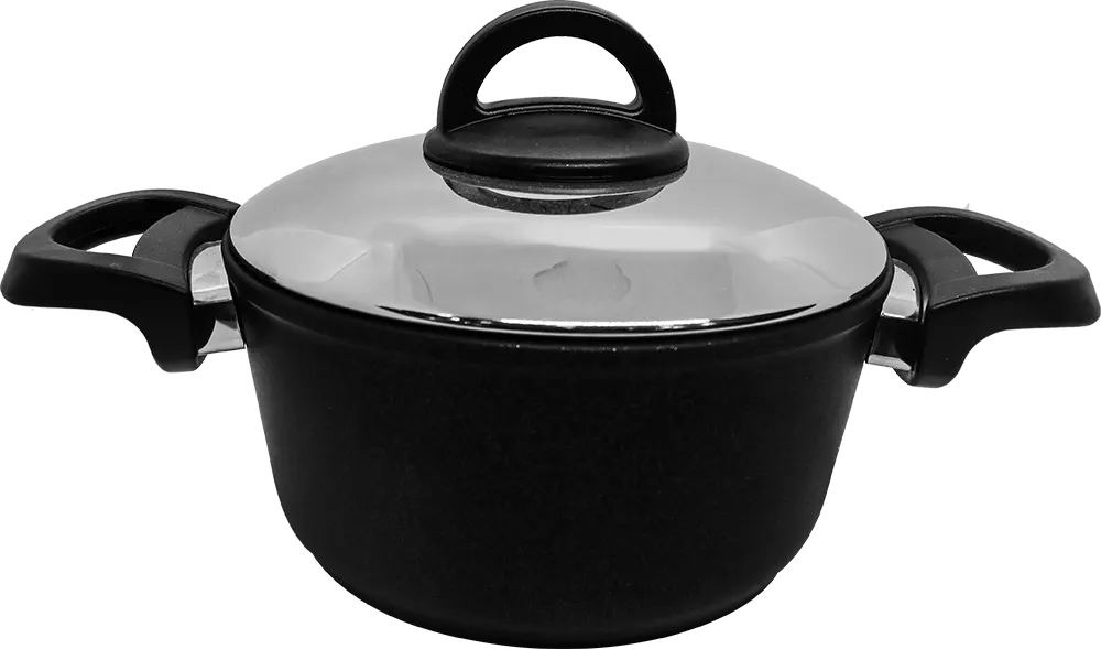 Cookin Aboud Titanium Pot with Stainless Steel Lid, Size 18, Black