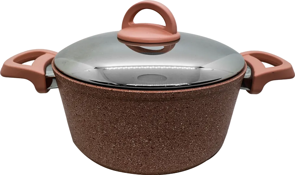 حلة طهي جرانيت كوكين من عبود بغطاء استانلس، مقاس 22 ،بينك