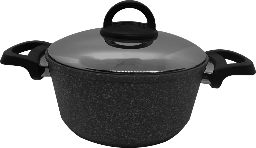 حلة طهي جرانيت كوكين من عبود بغطاء استانلس، مقاس 20  ، رمادي