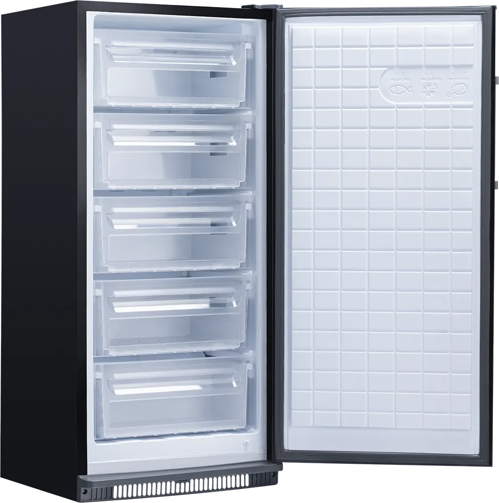 Passap Upright Freezer, No Frost, 5 Drawers, Digital, Black, NVF240
