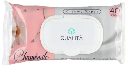 Qualita Chamomile Creamy Wet Wipes, 40 Wipes