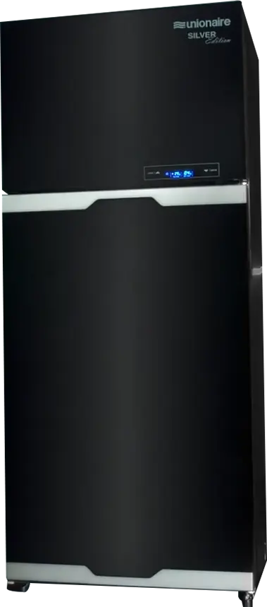 Unionaire Refrigerator, No Frost, 370 Liters, 2 Doors, Black Glass, URN-440LBG7A-DHUVZ