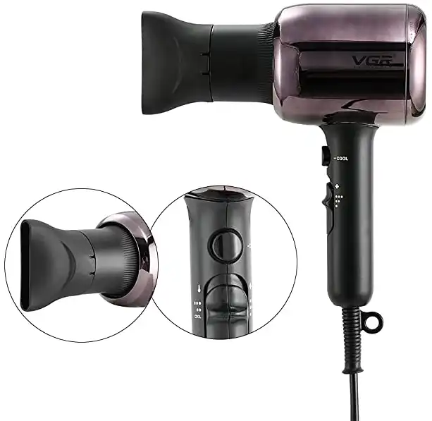 استشوار شعر في جي ار ،2000 وات ، بنفسجي x أسود ،VGR 418