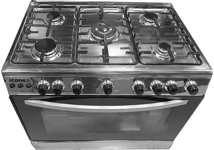 بوتاجاز ايكون برايت، 60x90 سم، 5 شعلة، سلفر، IC-CK-9060-B11