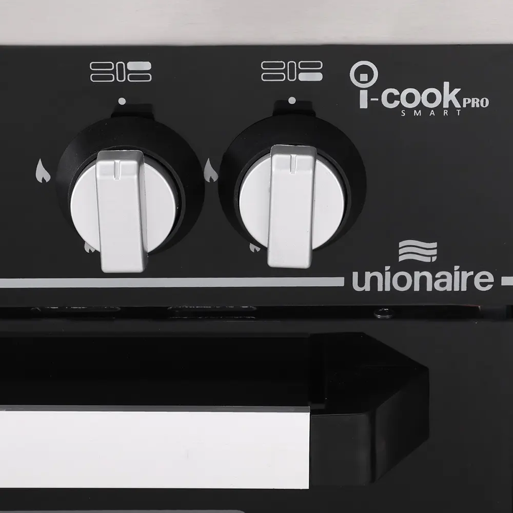 Unionaire i-Cook Pro Plus Smart Cooker, 60 x 90 cm, 5 Burners, Full Safety, Digital Display, Fan, Black x Silver, C69SS.2GC-511-ITSFP-N15-AL
