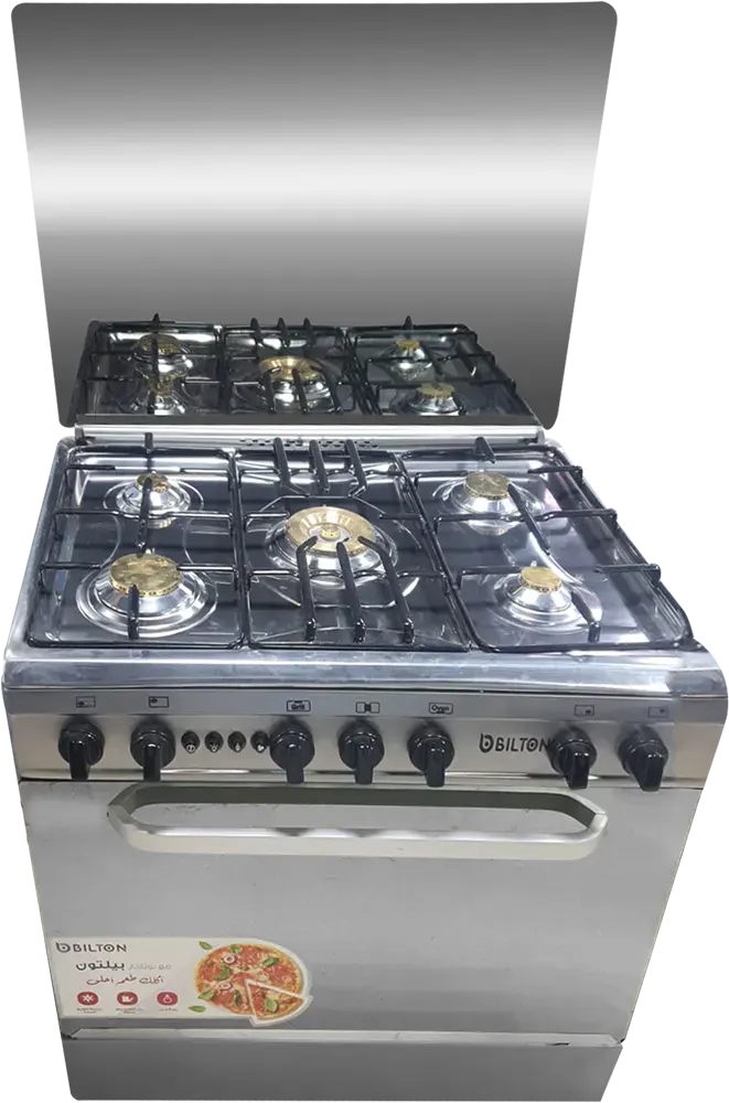 Bilton gas cooker, 60x80 cm, 5 copper burners, stainless steel