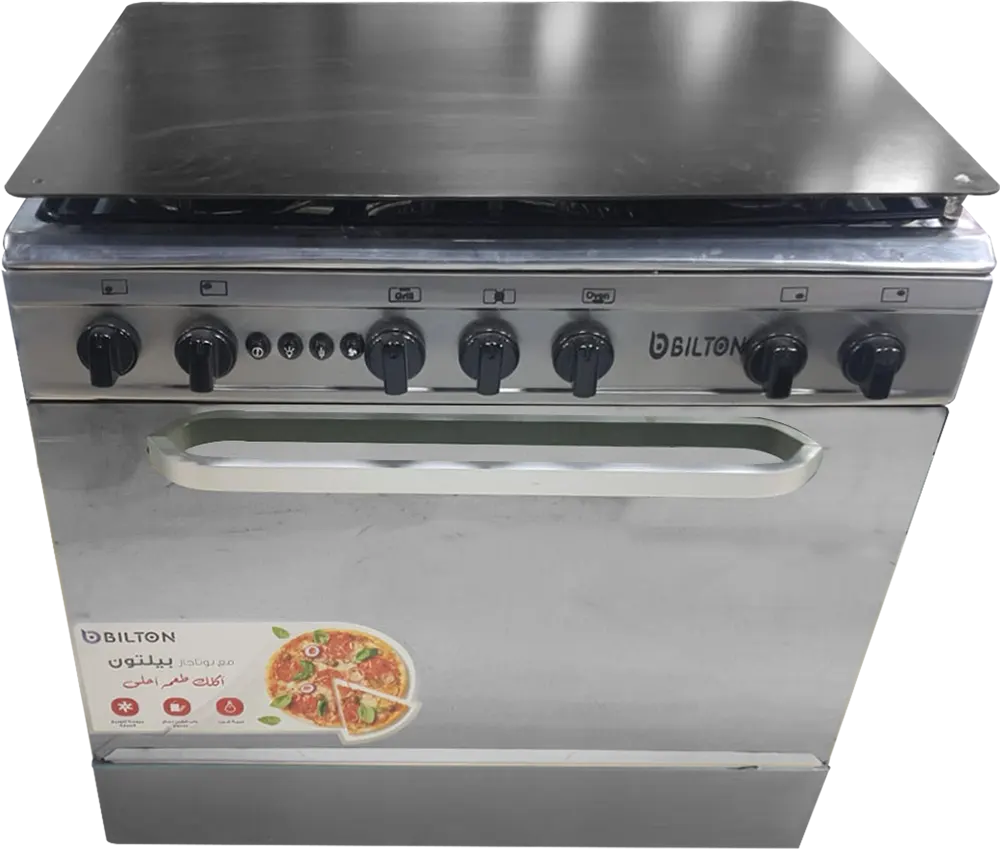 Bilton gas cooker, 60x80 cm, 5 copper burners, stainless steel