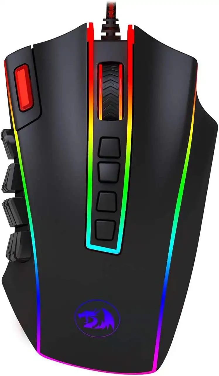 Redragon Legend Chrome Gaming Mouse, Wired, 24000 DPI, LED Lighting, Black, M990.RGB