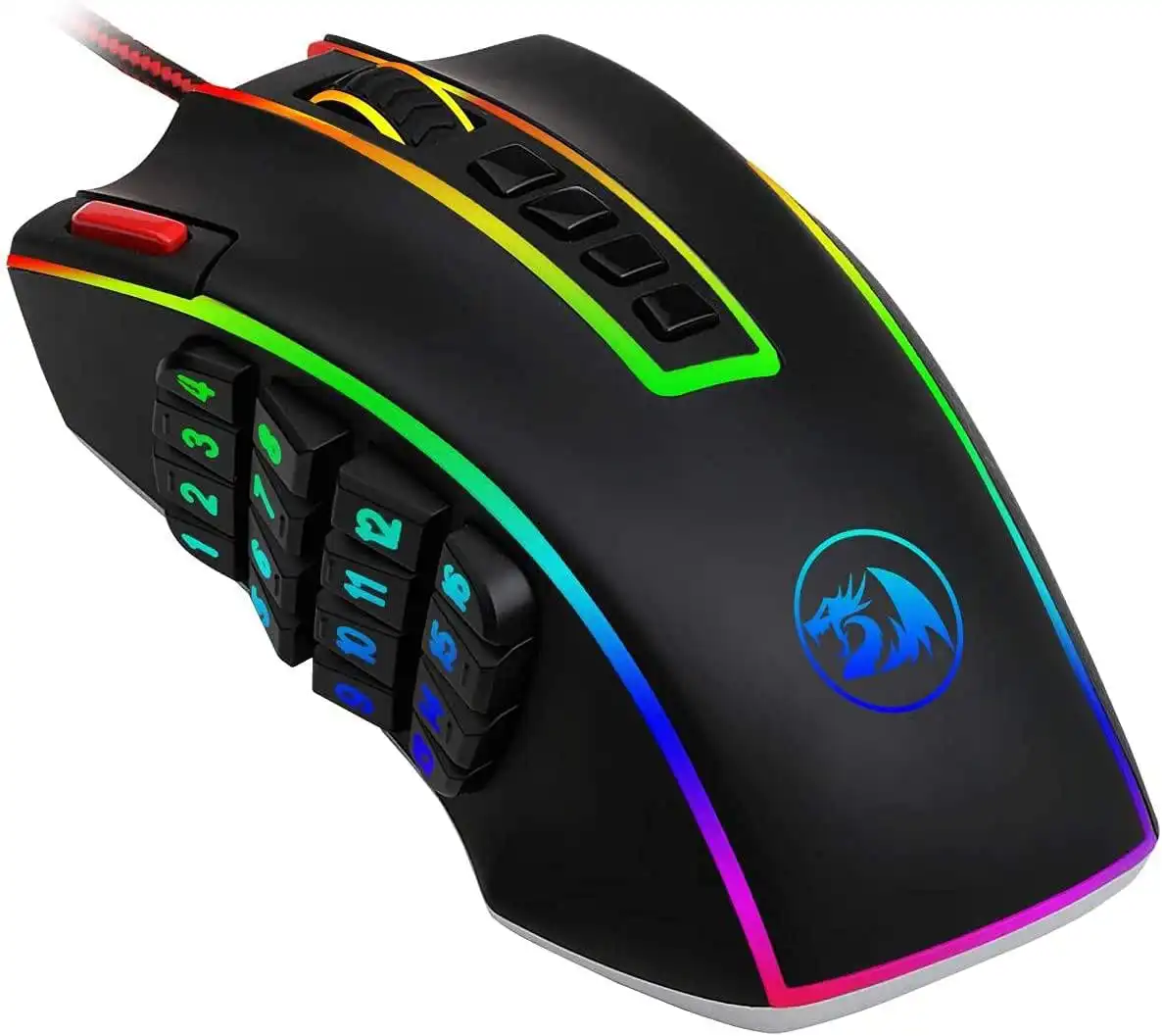 Redragon Legend Chrome Gaming Mouse, Wired, 24000 DPI, LED Lighting, Black, M990.RGB