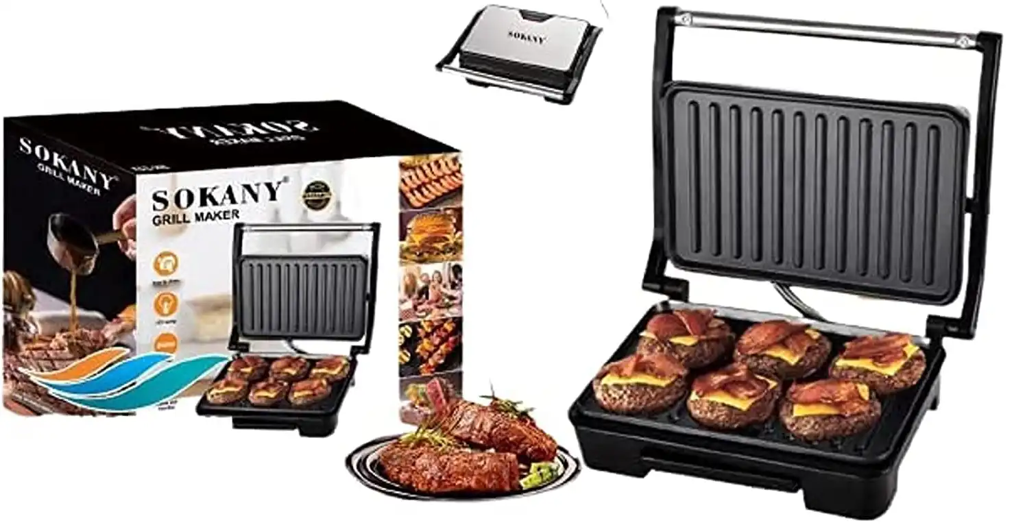 Sokany Grill, 850 Watt, Silver, SK-223