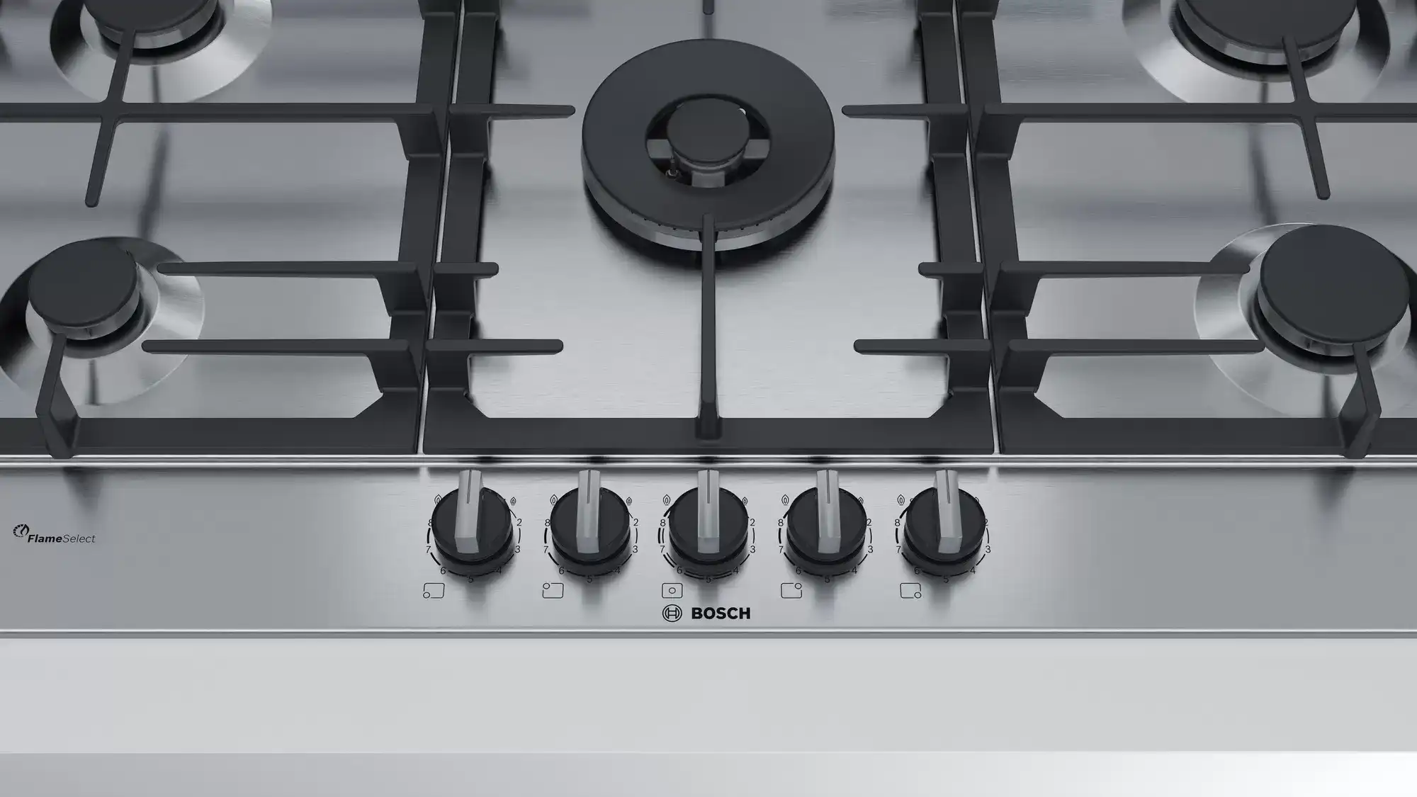 Bosch Built-in Hob, 90 cm, 5 Gas Burners, Stainless, PCR9A5B90