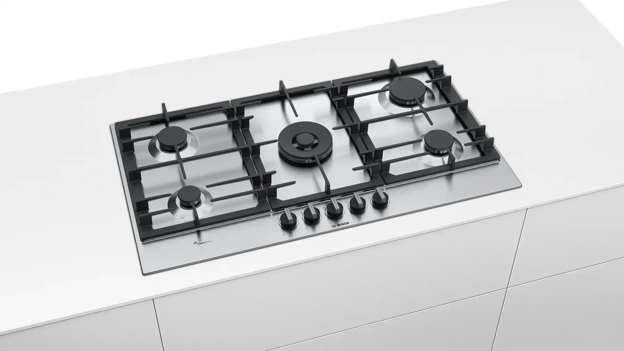 Bosch Built-in Hob, 90 cm, 5 Gas Burners, Stainless, PCR9A5B90