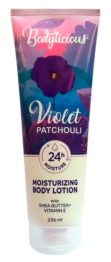 BODYLICIOUS Violet Patchouli Lotion with Shea Butter and Vitamin E, 236 ml.