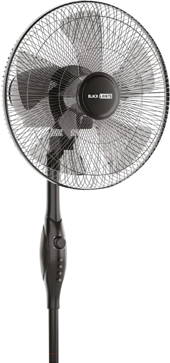 مروحة ستاند بلاك أند وايت ستورم، 18 بوصة، تايمر، أسود، SF-79T