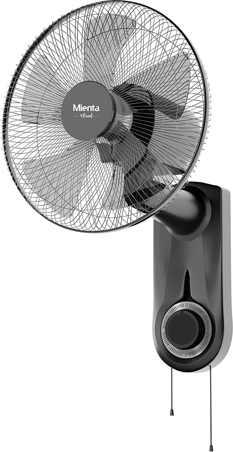 Mienta wall fan, 18 inch, black, wf50138a
