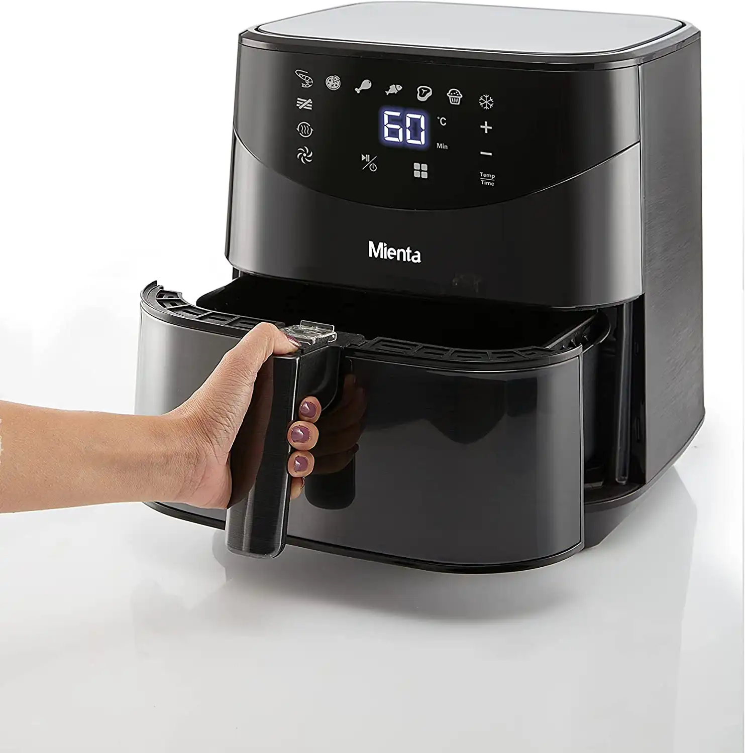 Mienta Air Fryer Without Oil, 1700 Watt, 5.5 Liters, Digital Display, Black, AF47234A