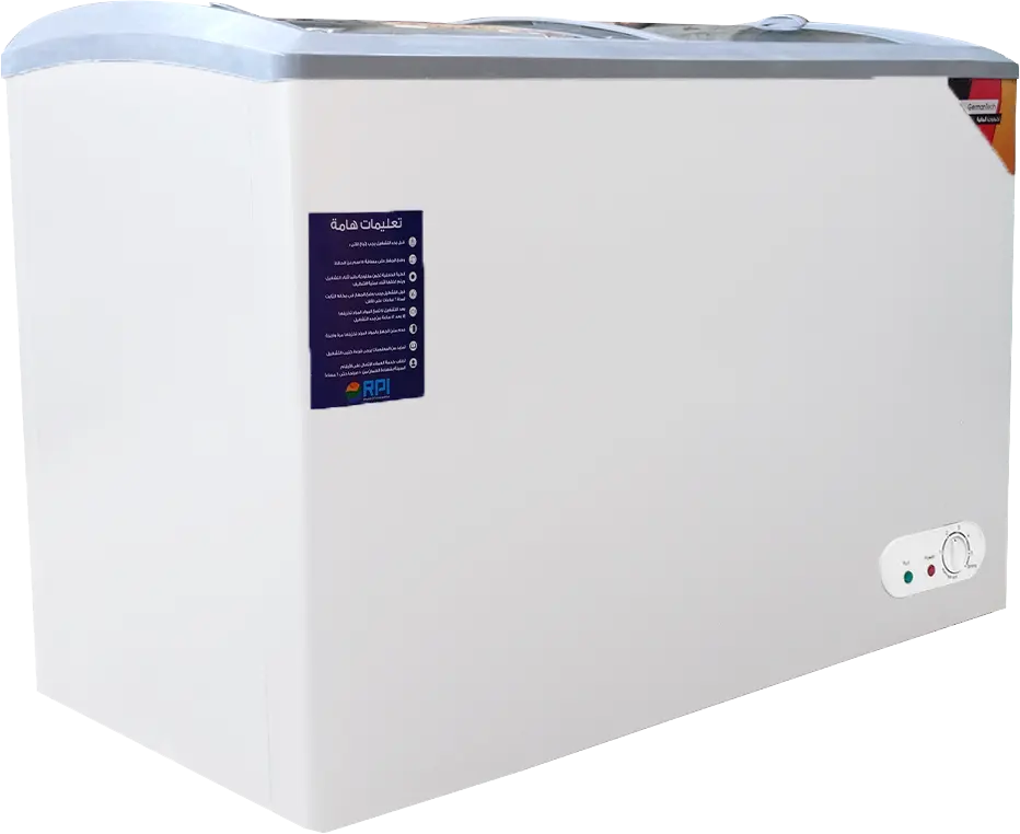 ديب فريزر عرض أفقي رويال بالاس، باب زجاج جرار، أبيض، BD500