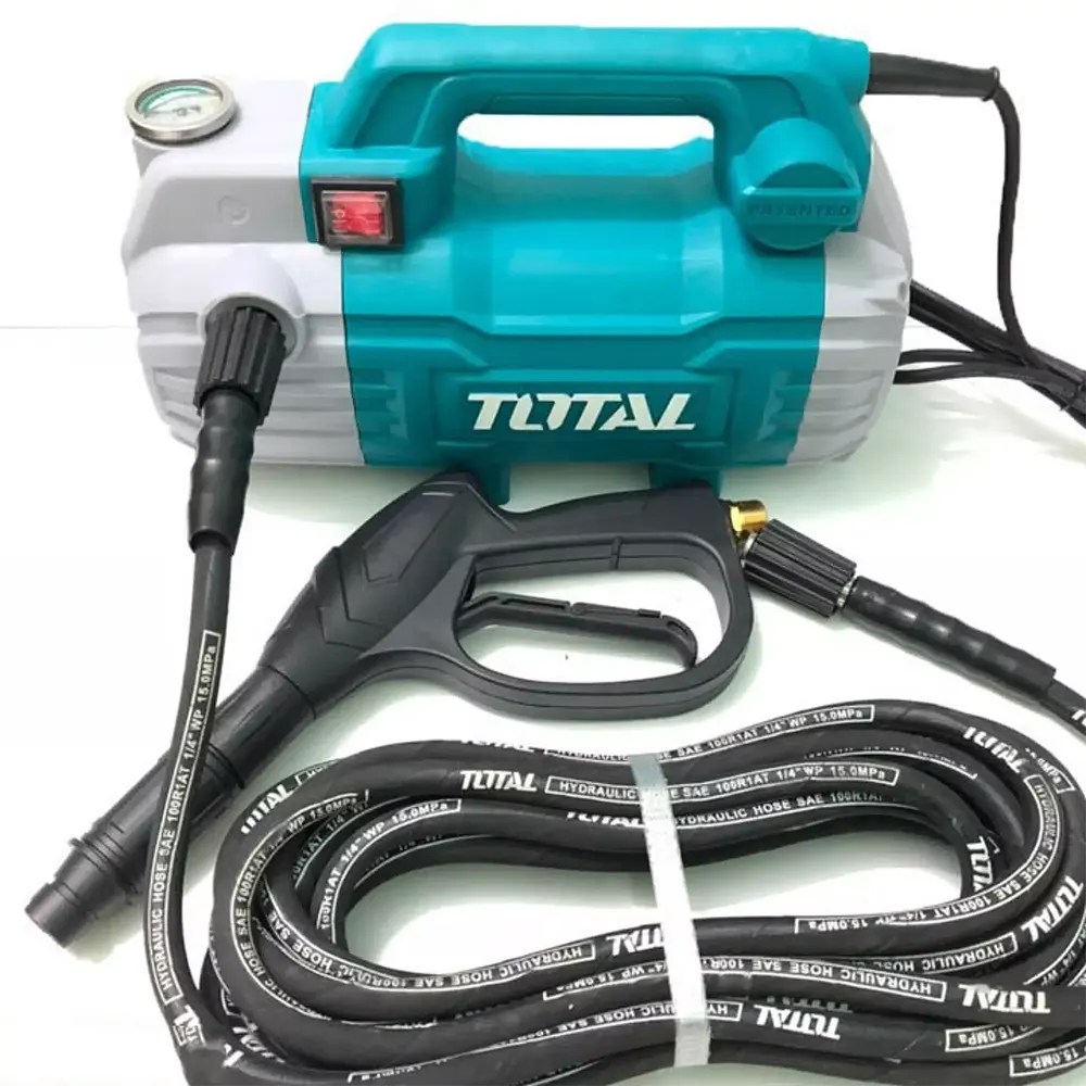 Total Tools High Pressure Washer, 100 Bar, 1500 Watt, Blue, TGT11236