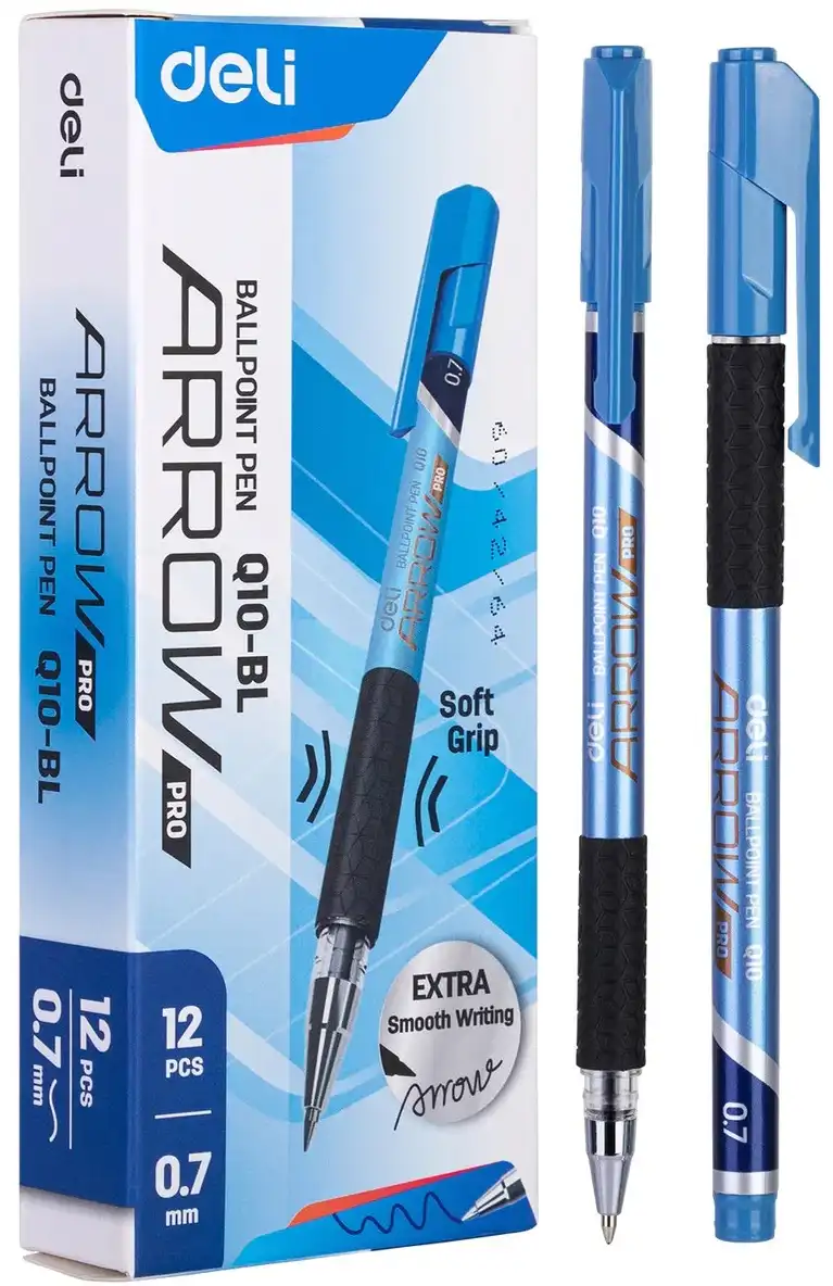 Deli ballpoint Pen, 7mm, Blue, Q10_BL ARROW
