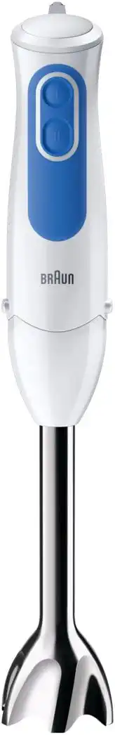 Braun MultiQuick 3 Hand Blender, 700 Watt, 600 ml, with Chopper, White x Blue MQ 3020