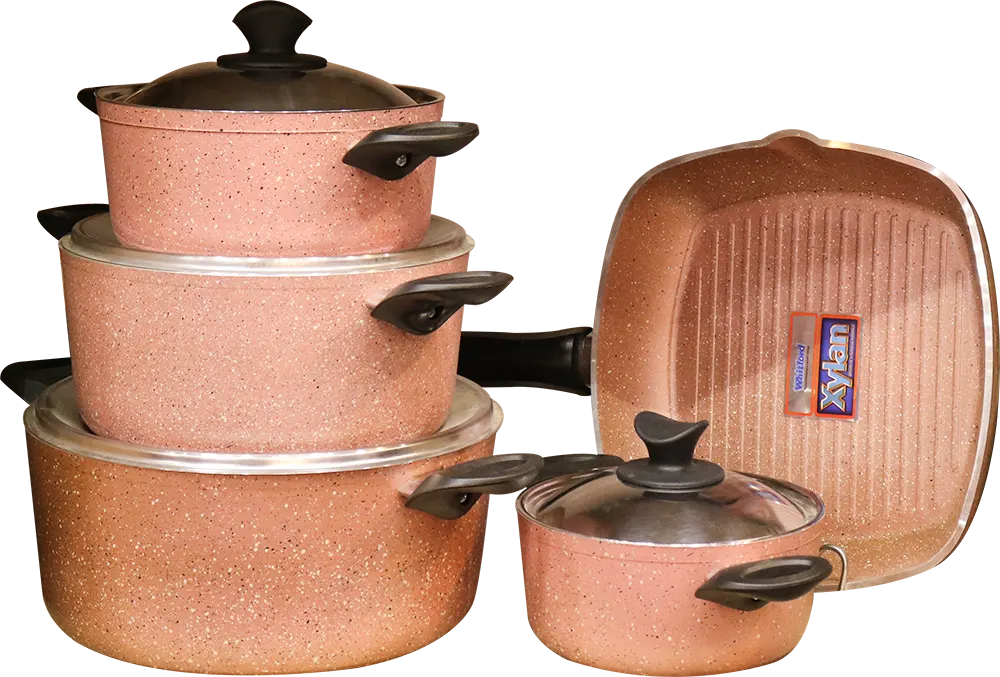 7 Piece Golden Pink Granite Cookware Set