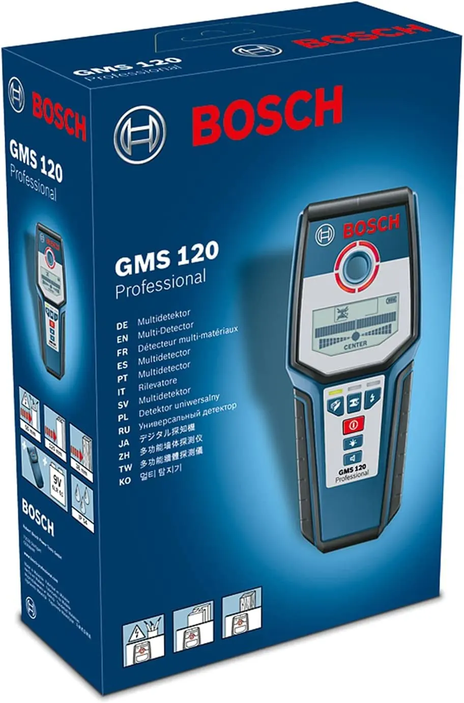 Bosch Metal Detector, Maximum Detection Depth 120mm, GMS 120 PROFESSIONAL